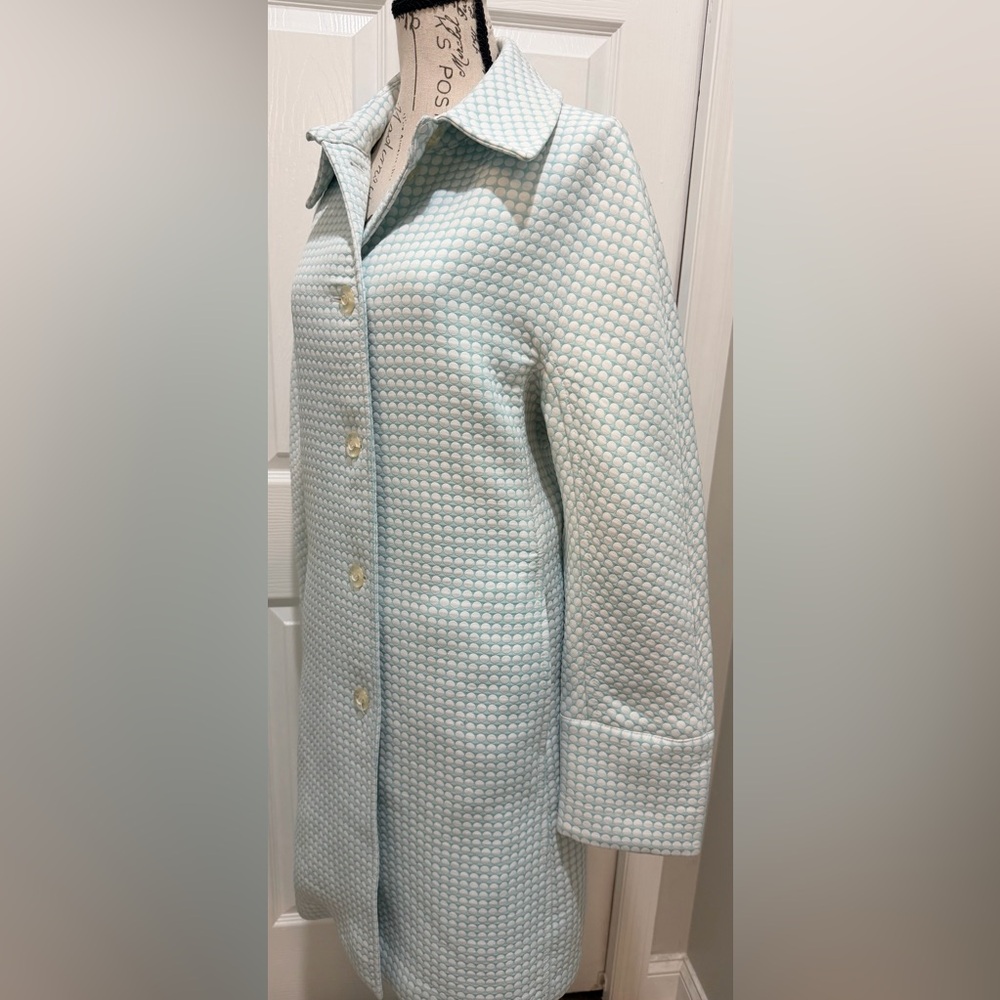 Perry Ellis Soft Blue Trench Coat | Classic Layering Piece | Like New - Picture 5 of 11